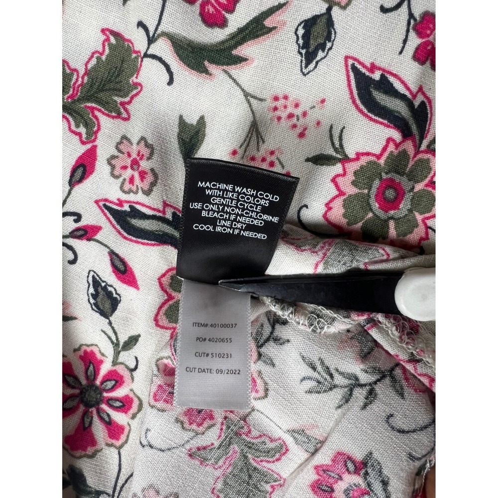 Torrid Womens Plus Size 3 Floral Sleeveless Ruffle Blouse Pink White Keyhole Top - Picture 11 of 11